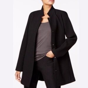 Eileen Fisher Textured Black Trench Coat